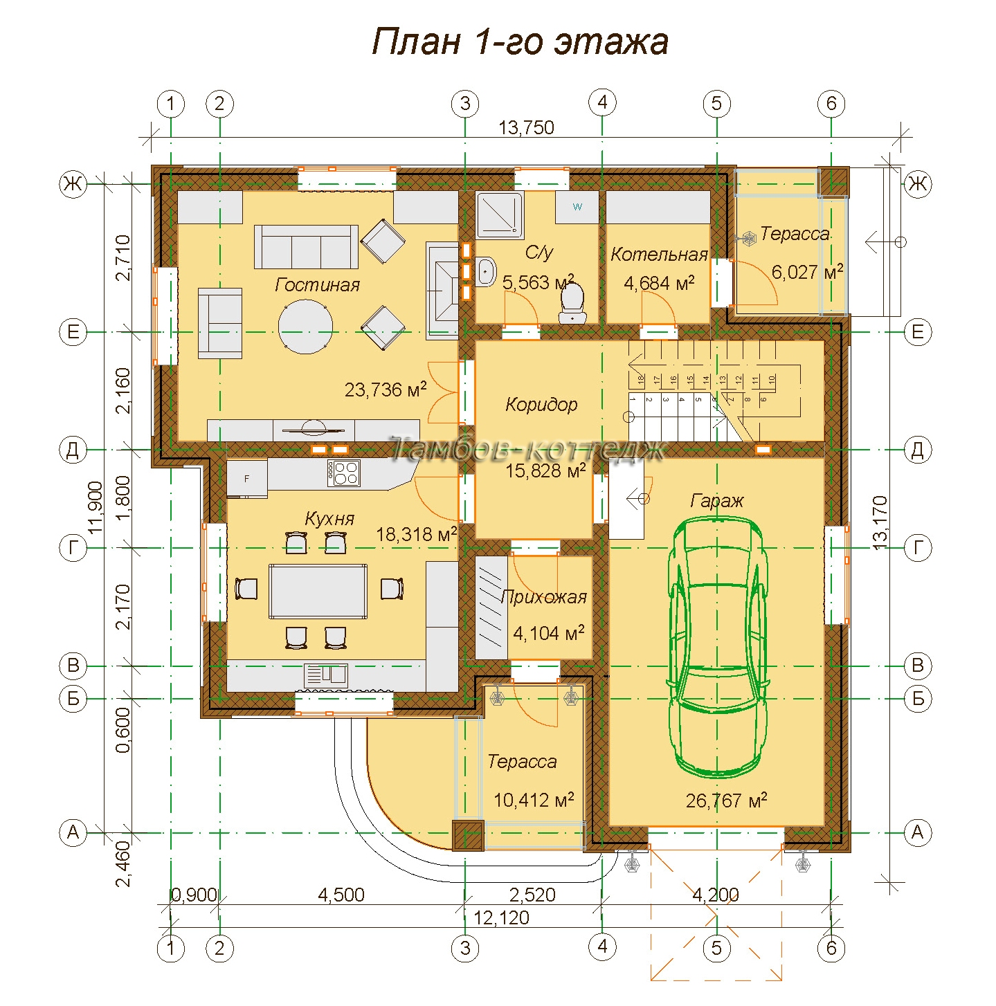 Проект дома площадью 195 м2, фото, описание - заказать в Тамбове